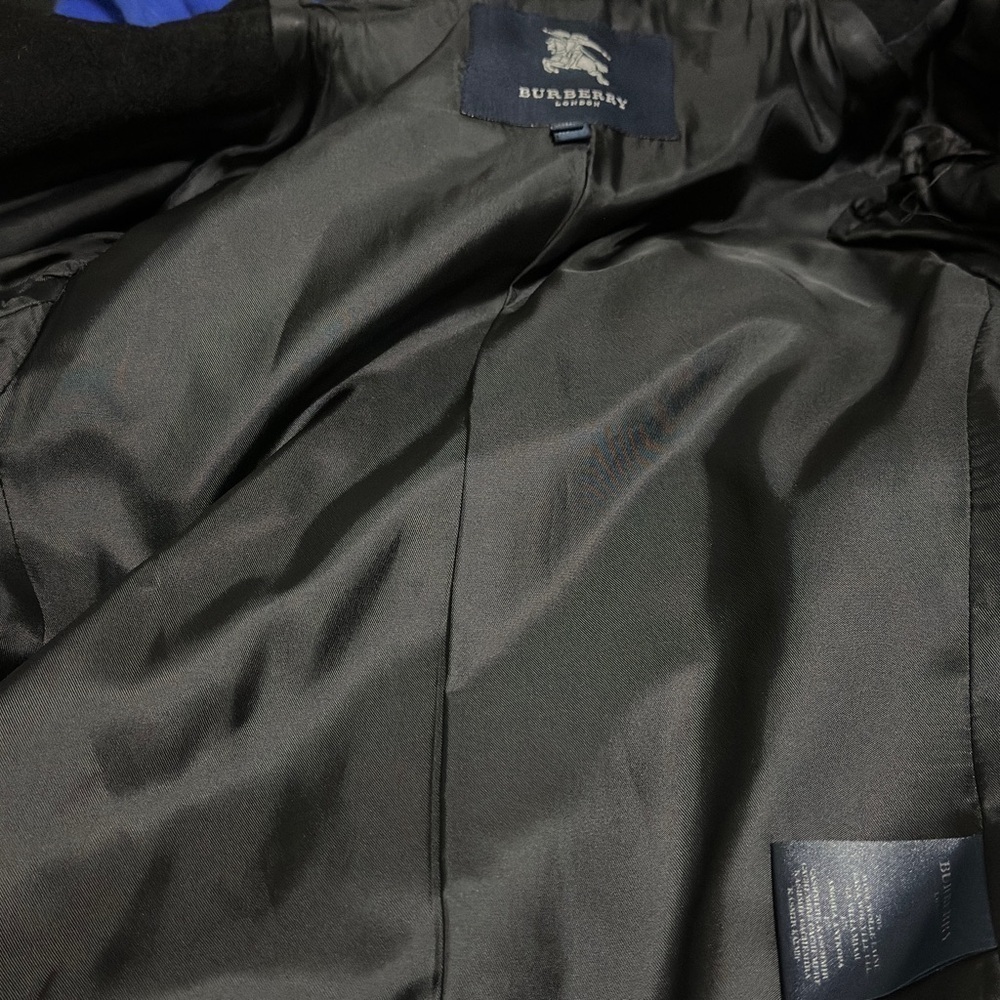 347 Burberry London | NWOT Italy $2900 Black Wool Cashmere Hooded Coat (Size 12) - Picture 13 of 13